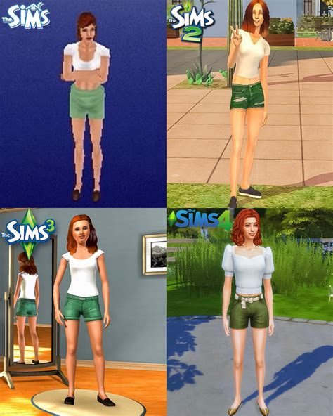 I Made The Same Sim In The Sims 1 2 3 And 4 Rthesims