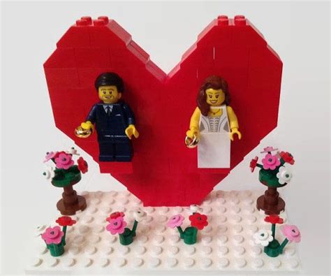 Lego Wedding Customised Cake Topper Bride And Groom Minifigures On