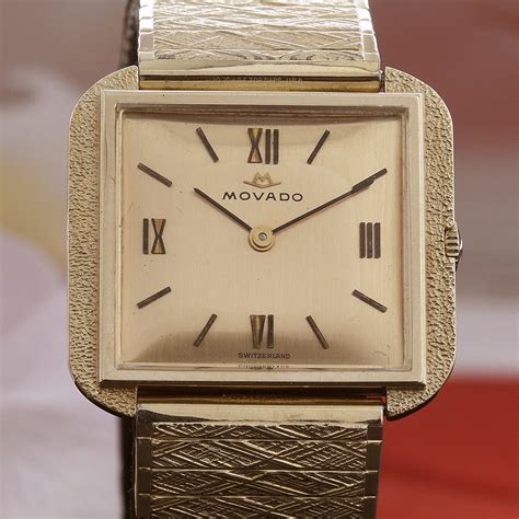 60s Movado 14k Solid Gold Gents Vintage Dress Watch Wbox Empressissi