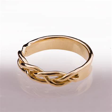 Braided Ring No6 14k Gold Stackable Ring Wedding Band Etsy