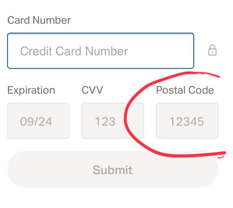 What Is The Credit Card Postal Code Payment