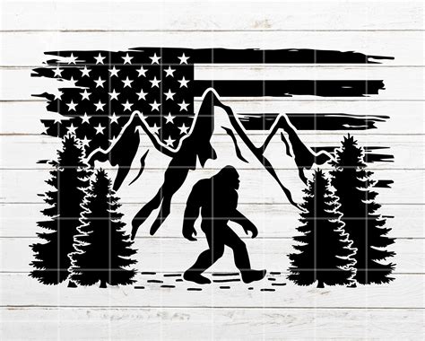 Mountain Svg Bigfoot Svg Distressed American Flag Svg Etsy Singapore