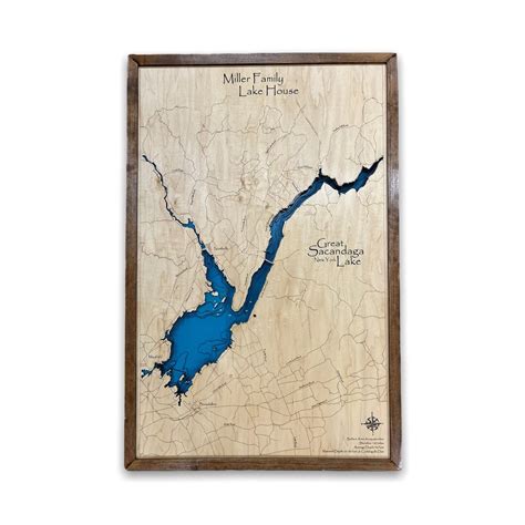 Great Sacandaga Lake Choose Your Custom Design Custom Wood Map Lake