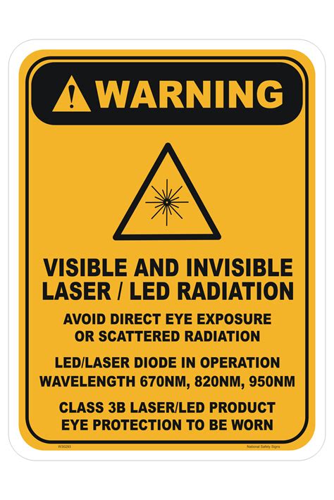 3b Laser Led Warning Sign Visible And Invisible Laser Led Radiation