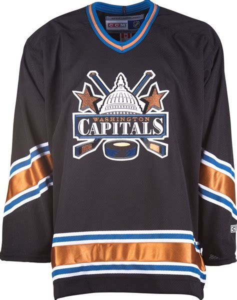 Washington Capitals Ccm Vintage 2000 Black Replica Nhl Hockey Jersey