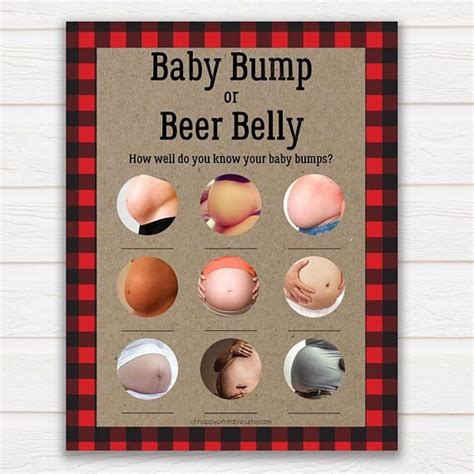 Baby Shower Game Labour Or Porn Beer Belly Pregnant Belly Match Face Pdf Games Party Games