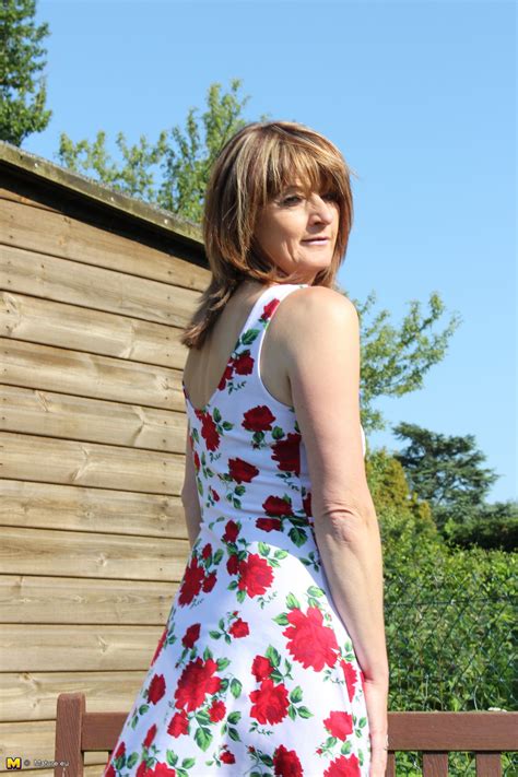 Naughty British Housewife Playing In Her Garden Free