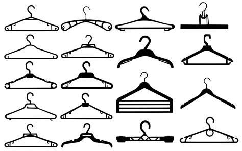 Clothes Hanger Silhouette Collection Vector Illustration 3263050