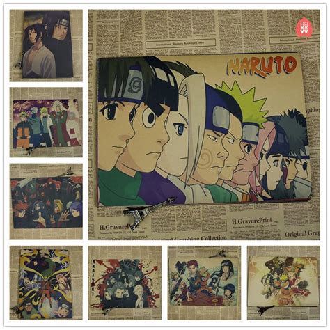 Vintage Anime Cartoon Uzumaki Naruto Poster Bar Kids Room Home Decor