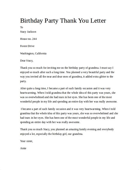 Looking for nice thank you messages for birthday wishes? FREE 23+ Sample Thank You Letter Templates in PDF | MS ...