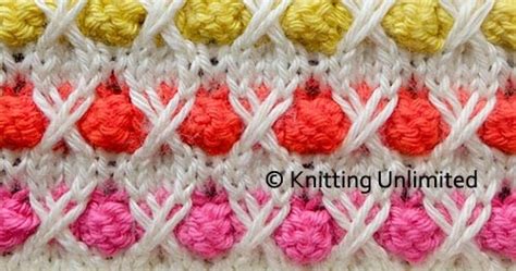 This is a knitting technique which is less a stitch pattern and more of an actual stitch. Bobbles and Brambles ~ Knitting Unlimited