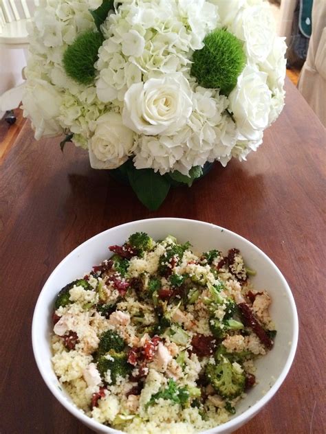 A simple vegetarian couscous salad with sun dried tomatoes, veggies and feta cheese, all tossed in an olive oil, cumin and mint dressing. couscous with chicken, broccoli, & sun-dried tomatoes ...