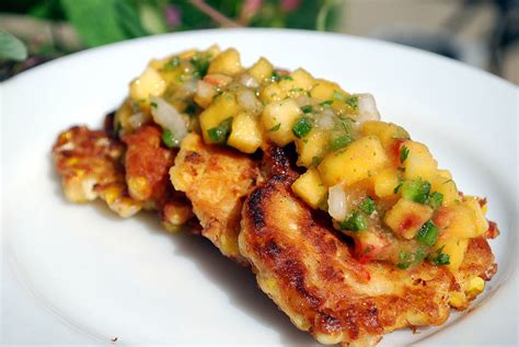 We make the best pie money can buy using real ingredients. Corn Fritters with Peach Salsa - ChefTalk Blog
