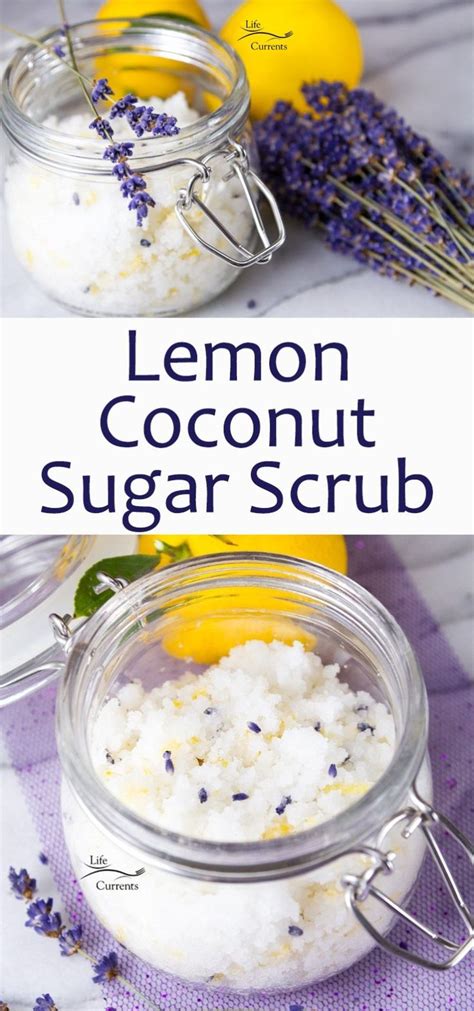 You can make a simple sugar scrub by combining a carrier oil with sugar. I love this Lemon Coconut Sugar Scrub with lavender ...