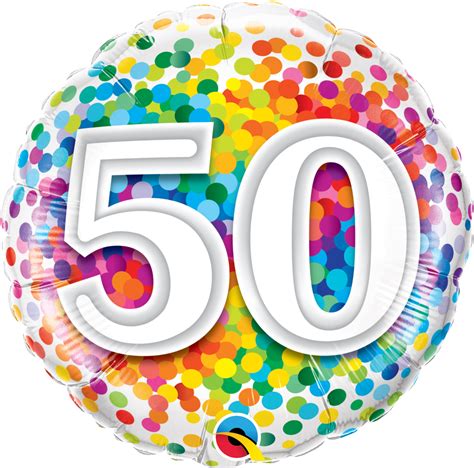 50th Birthday Confetti Design Foil Balloon