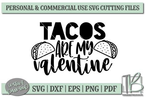 Tacos Are My Valentine SVG File, Valentine SVG File (181431) | SVGs