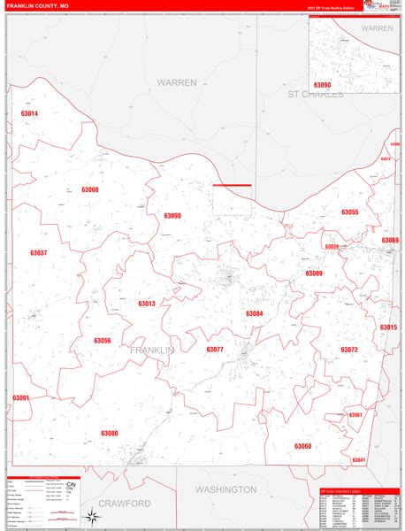 Franklin County Zip Code Map Map Vector