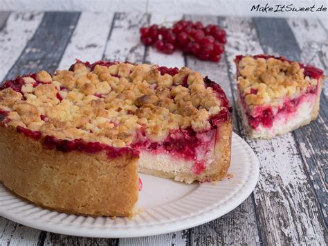 Johannisbeerkuchen mit Quark und Streuseln