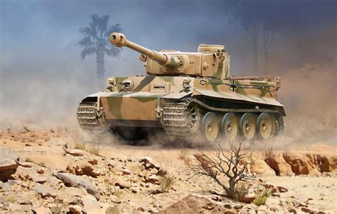 Wallpaper Germany Art Tank Heavy Tiger I Dak German Afrika Korps