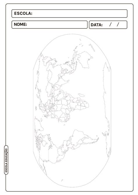 10 Imagens de mapa múndi para colorir Atividades para colorir