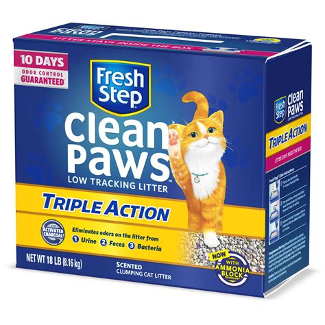 Fresh Step Clean Paws Triple Action Scented Litter Clumping Cat Litter