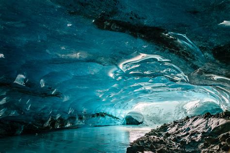 Inside Of A Stunning Glacial Cave In The Depths Of The Athabasca