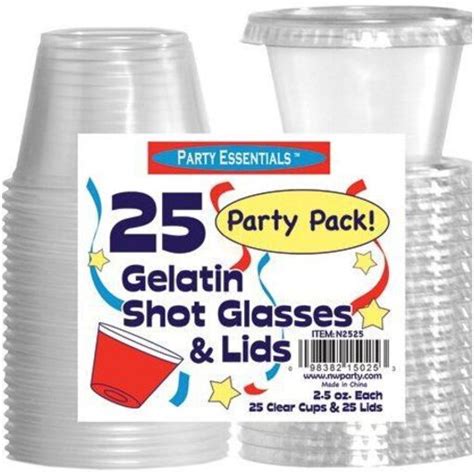 True Party Essentials Gelatin Shot Glasses And Lids 225oz Jays Wine