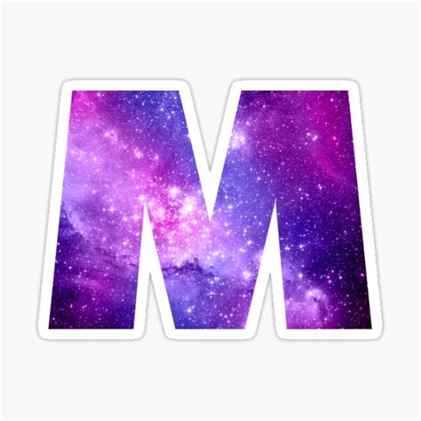 Letter M Space Stickers For Sale Lettering Purple Galaxy Wallpaper