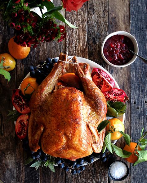 Whole Roasted Turkey With Red Wine Pan Gravy And Spiced Orange Cranberry