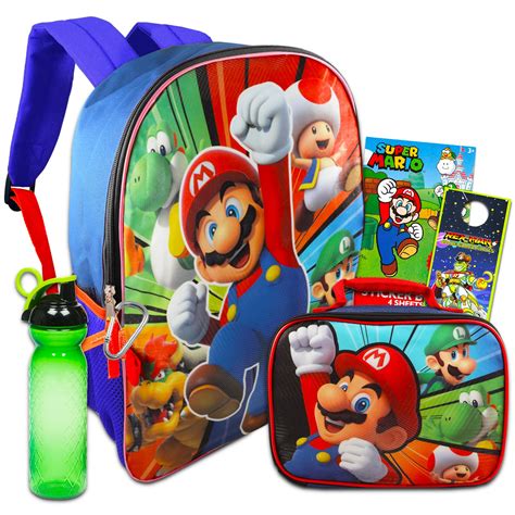 Buy Super Mario School Supplies Set For Kids Mario Backpack And Lunchbox Bundle With 200 Mario