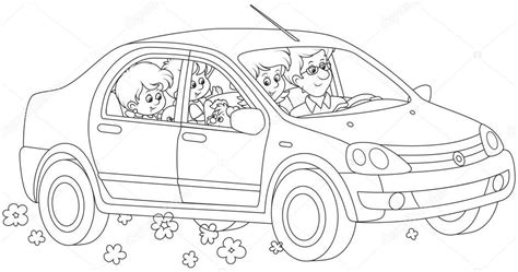 Un bonito dibujo para imprimir y colorear, claro que luego también se lo puedes ded. Imágenes: familia en paseo para colorear | Ilustración Vector Blanco Negro Una Familia Feliz Con ...