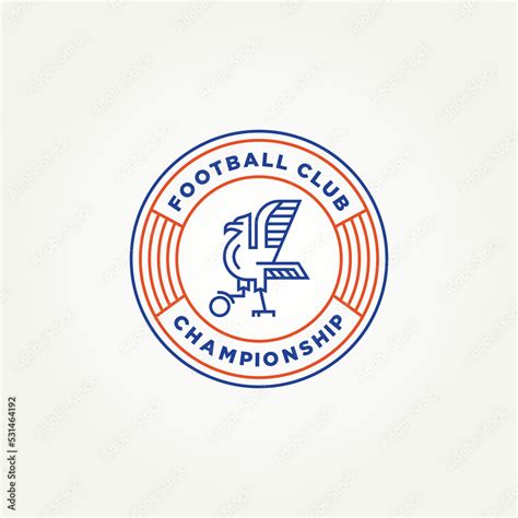 Minimalist Soccer Football Club Emblem Badge Line Art Icon Logo