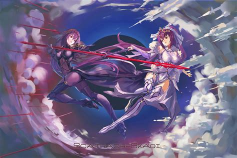 Anime Anime Girls Two Women Fate Series Fate Grand Order Scathach