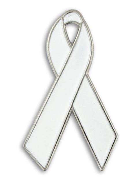 Pinmart Lung Cancer Prevention And Awareness Enamel Lapel Pin White