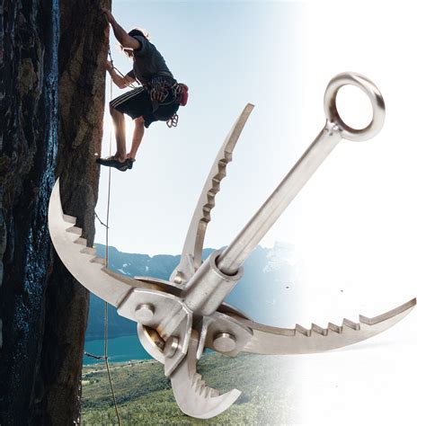 4 Claws Folding Grappling Hook Outdoor Survival Climbing Hook Stainless
