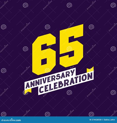 65th Anniversary Celebration Vector Design 65 Years Anniversary Stock