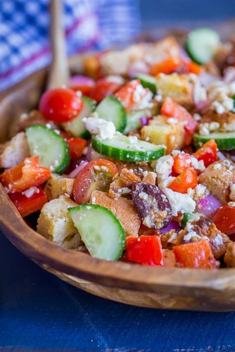 Easy Greek Panzanella Salad Recipe Video She Likes Food