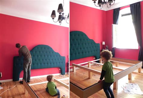 Ich berichtete von susannes blogpost, er machte sich notizen und maß das zimmer aus. Königliches 300 cm breites Familienbett selber bauen