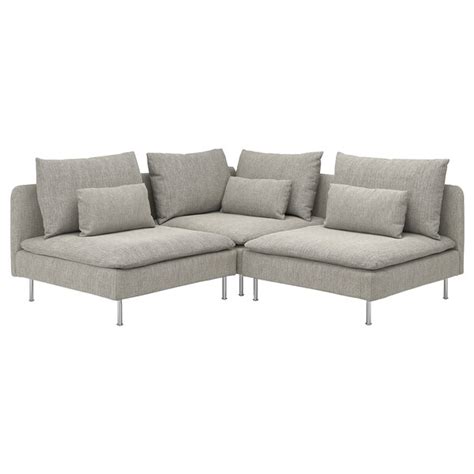 Söderhamn seating series allows you to sit deeply, low and softly with the loose back cushions for extra support. SÖDERHAMN Corner sofa, 3-seat - Viarp beige/brown - IKEA