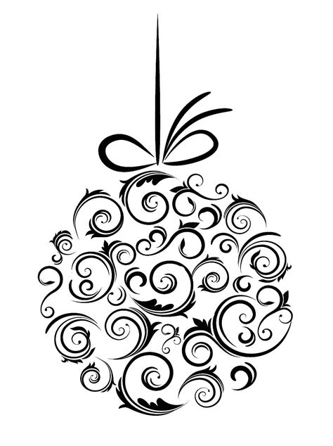 Elegant Black And White Christmas Tree Ornament