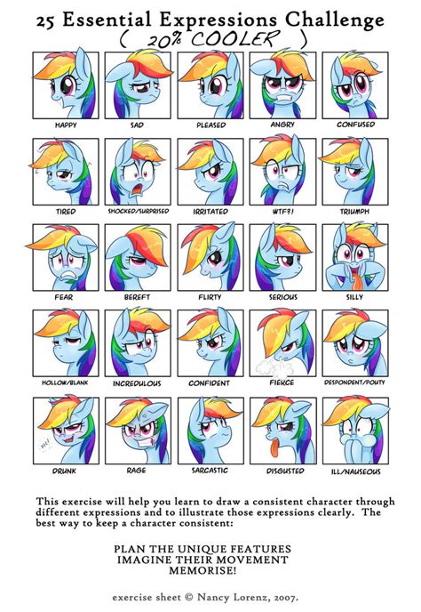 25 Essential Expressions Challenge Rainbow Dash By Steffy Beff On