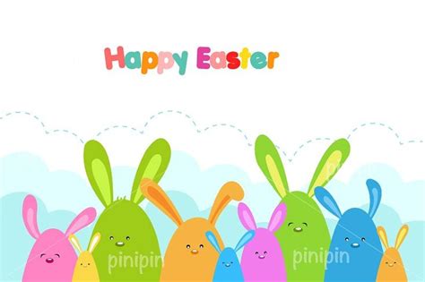 Easter Bunnies Card Easter Bunny Card Illustration Easter