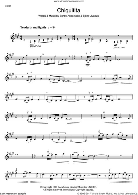 Chiquitita Sheet Music For Violin Solo Pdf