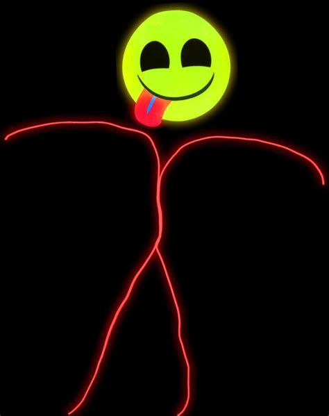 Glowcity Light Up Super Bright Tongue Out Emoji Stick Figure Costume