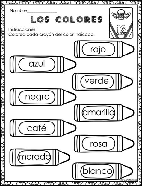 Kindergarten Worksheet In Spanish In 2020 Kindergarten Worksheets Kindergarten Worksheets
