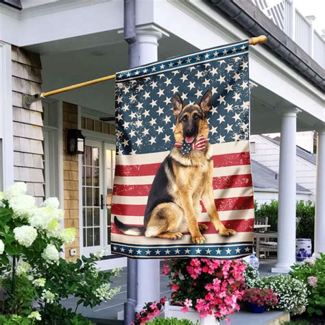 German Shepherd American Us Flag Flagwix