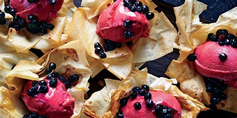 Always keep pieces you are not working with covered with a damp cloth or plastic wrap when not using, as it dries out weeknight eats. Phyllo Flowers With Sorbet and Blueberries Recipe | SELF