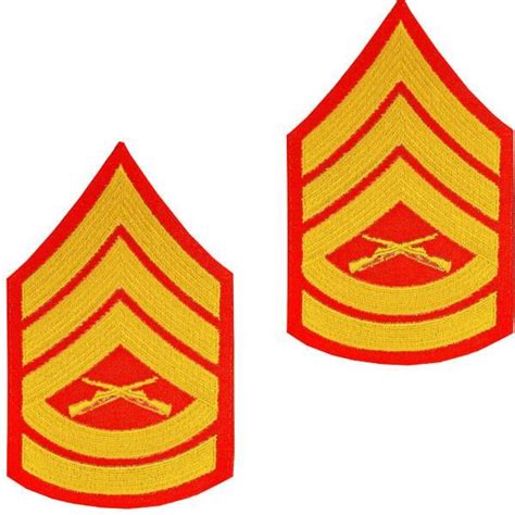Usmc Embroidered Goldred Enlisted Rank Male Size In 2020 Marine