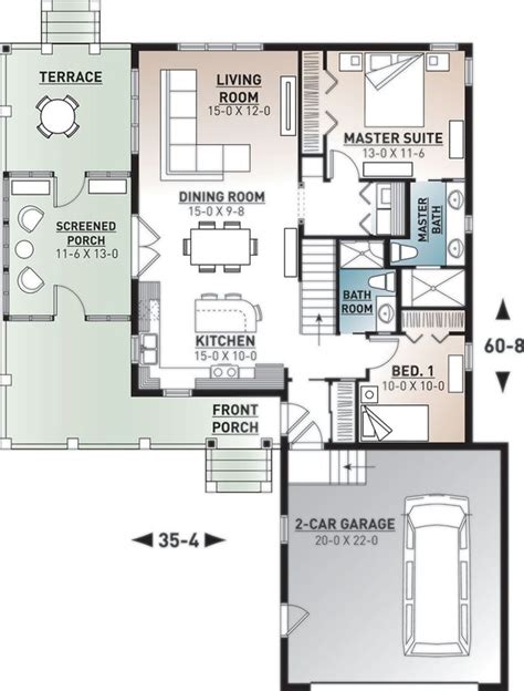 Small One Story 2 Bedroom Retirement House Plans Houseplans Blog