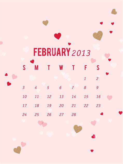Sarah Hearts - February 2013 Calendar Wallpaper